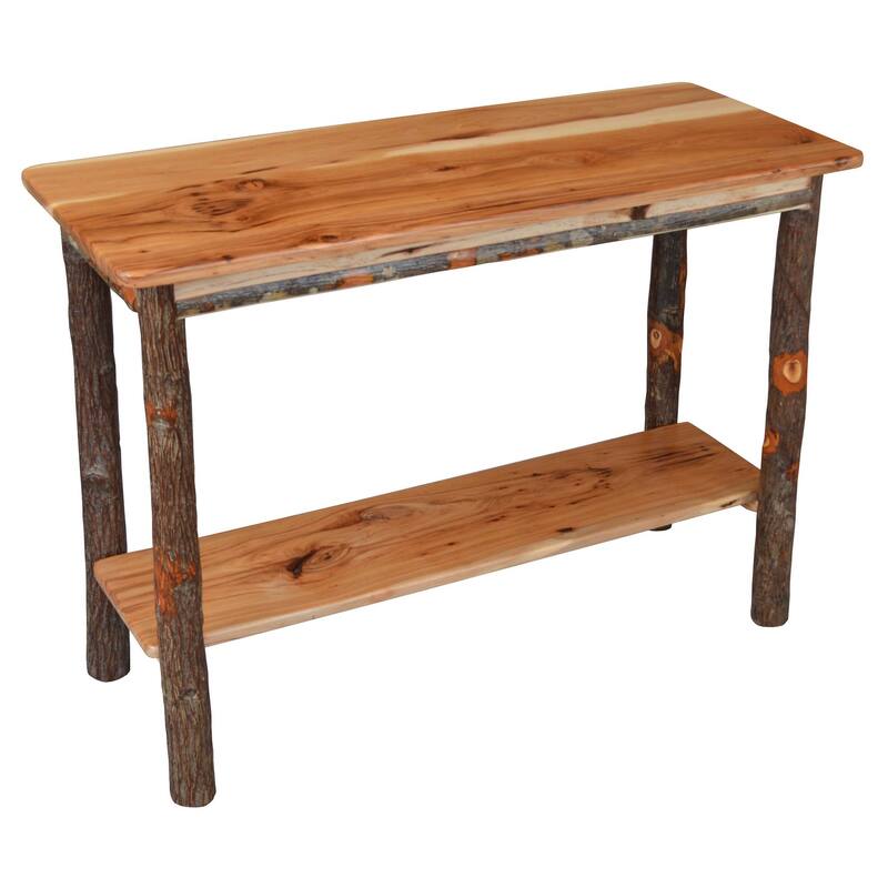 Hickory Log Console Table - Rustic Hickory