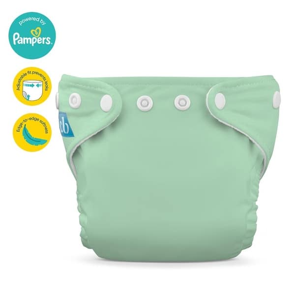 slide 2 of 6, 1 Pack - Reusable Cloth Diaper Newborn Sage
