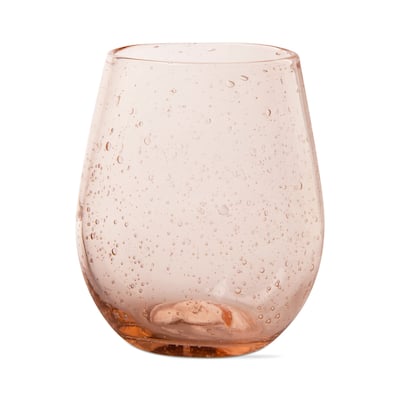 16 oz. Bubble Glass Stemless Wine Drinkware Blush Dishwasher Safe Beverage Glassware For Dinner Party Wedding Restaurant Bar