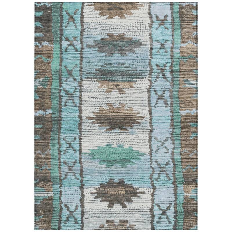 HomeRoots Tribal Transitional Rectangle Outdoor Rug