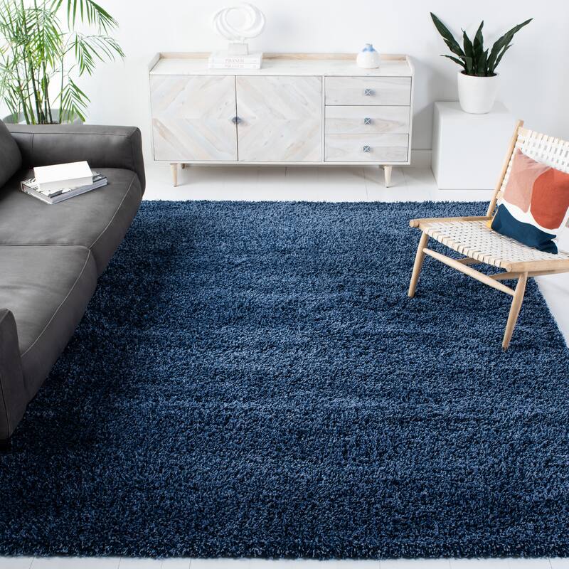 SAFAVIEH California Premium Shag Izat 2-inch Thick Area Rug - 11' x 15' - Navy