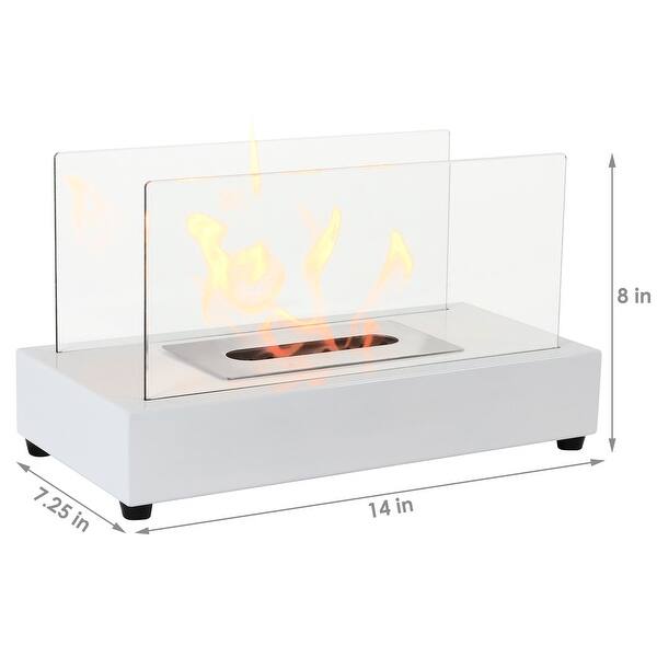 Shop Sunnydaze White El Fuego Ventless Tabletop Fireplace Bio
