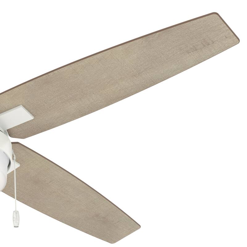 Hunter 54" Castlehill Fresh White Ceiling Fan with LED Light Kit and Pull Chain - Casual, Transitional, Minimalist