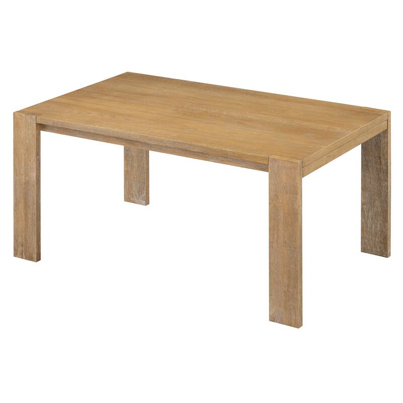 3-piece Farmhouse Style Simple Dining Set, Dining Table and 2 Benches, for Dining Room, Kitchen and Living Room (Natural