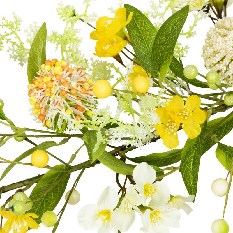 Berry and Thistle Floral Spring Garland - 5' - Yellow