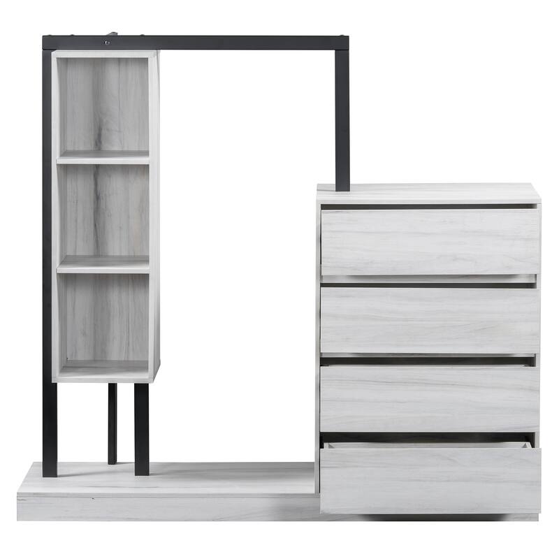 Modern Wardrobe with 4 Drawers and 3 Shelves