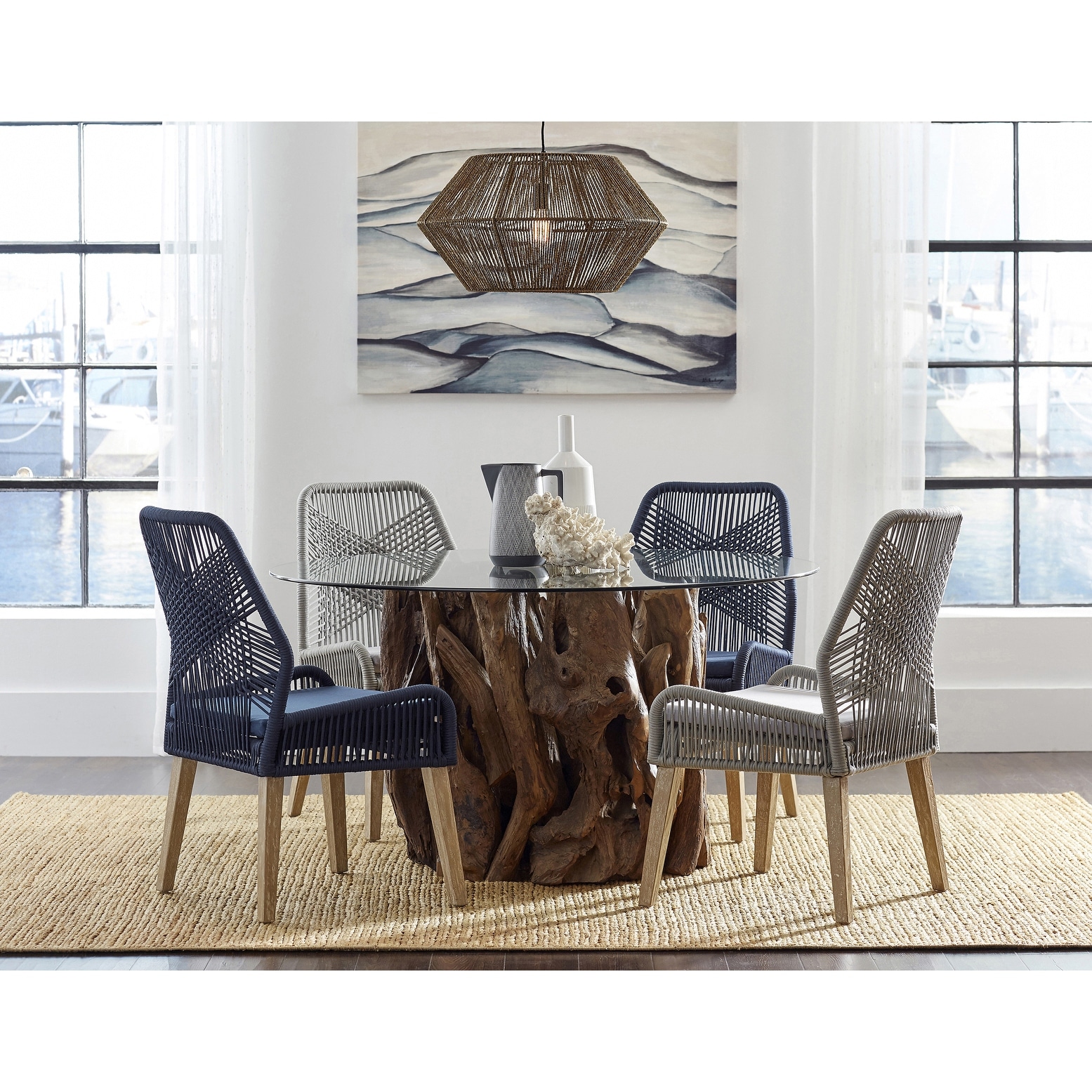 Rope back 2025 dining chairs