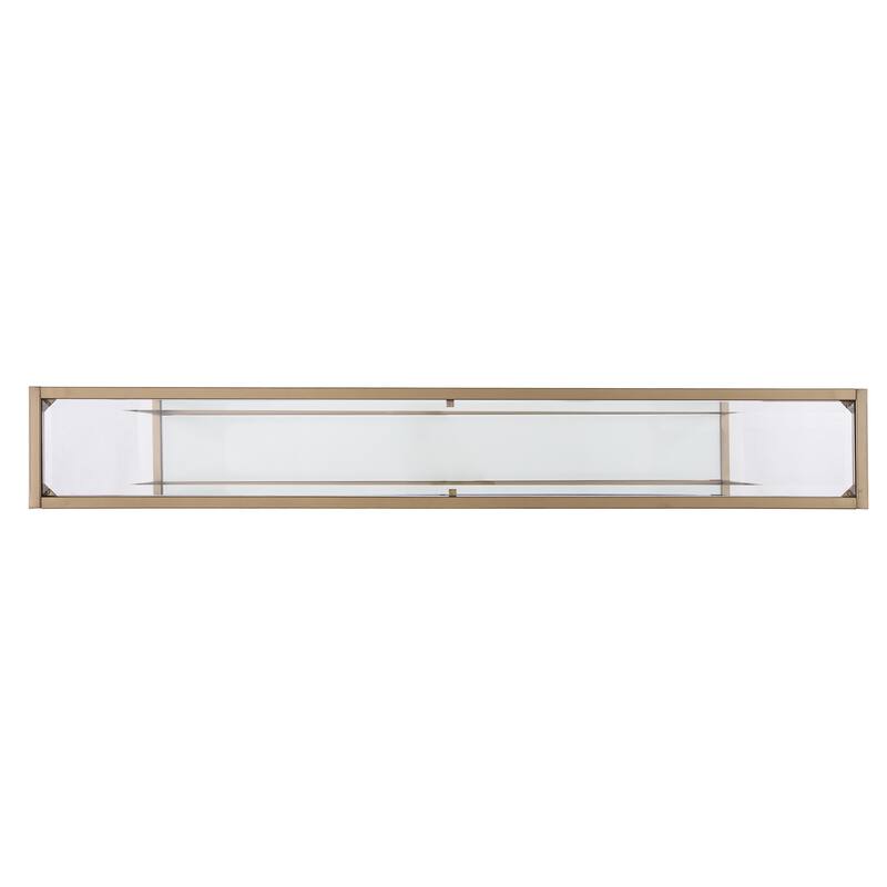 Glass Mirrored Console Table and Metal Frame with Shelf - 56” L x 8” W x 29” H