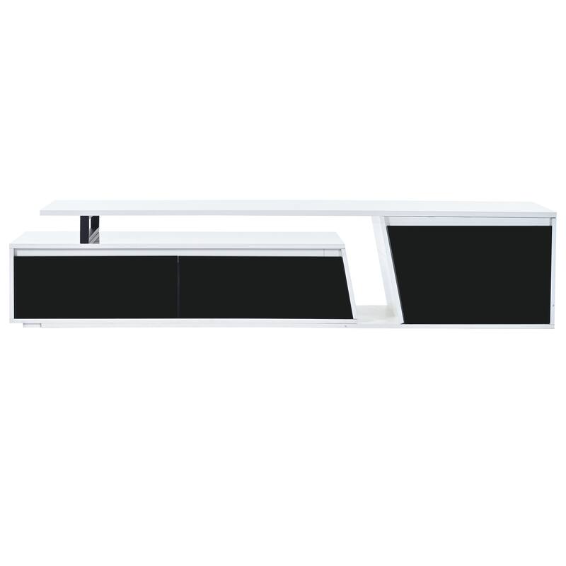Rectangle Extendable TV Stand with 2 Drawers