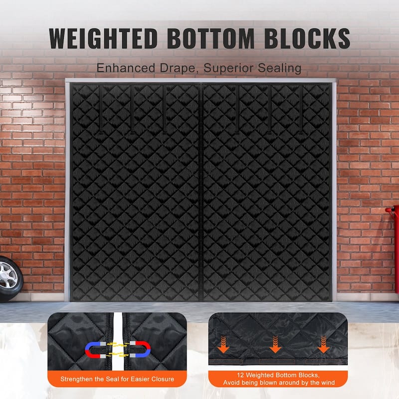 Garage Door Screen for Winter 10.3 x 8.14 ft Garage Door Insulation Kit - Multi
