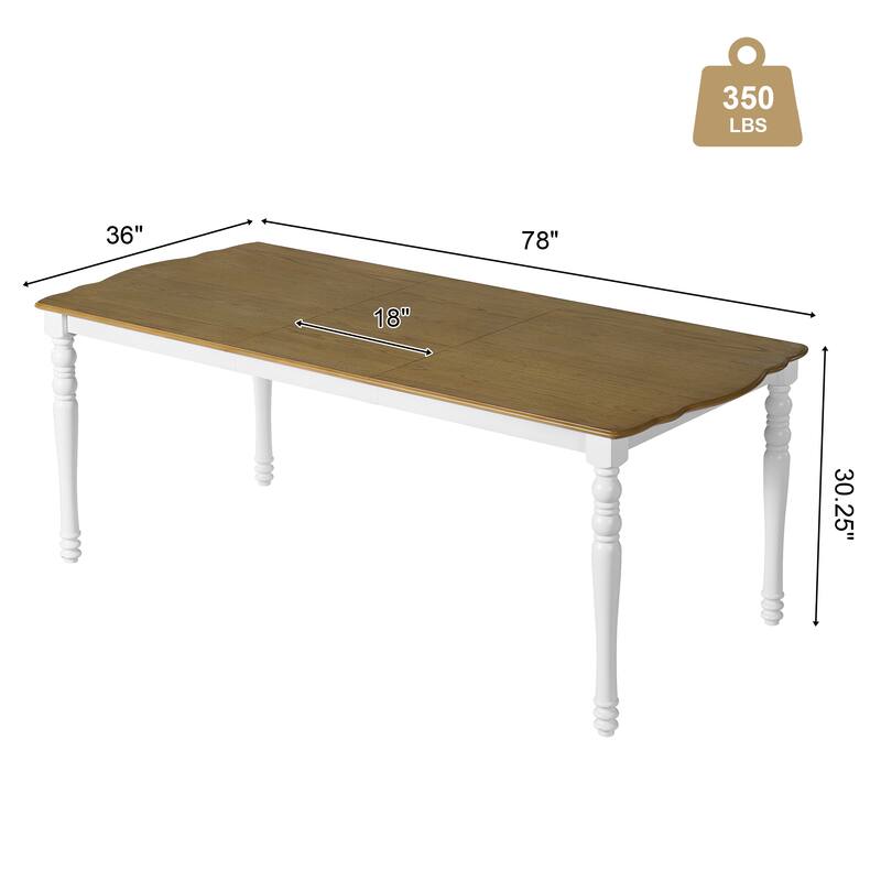 Expandable Dining Table Set For 4 To 8, Rustic Space-Saving Table With Removable Leaves,Wooden Dining Room Table