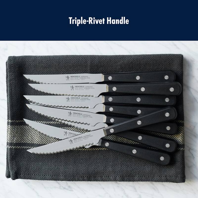 HENCKELS Razor-Sharp Steak Knife Set of 8, German Engineered Informed by 100+ Years of Mastery - Black - 8-pc