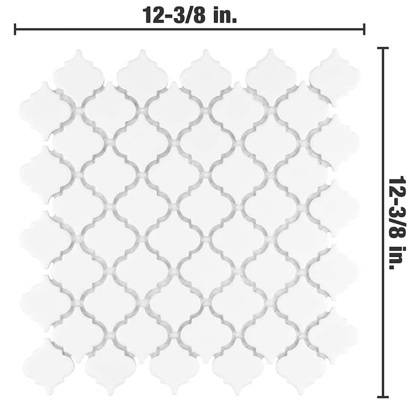 Merola Tile Hudson Tangier Glossy White 12-3/8" x 12-3/8" Porcelain Floor and Wall Tile