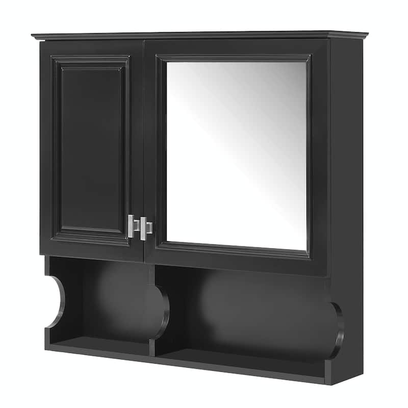 30-Inch Mirror Medicine Cabinet with Open Shelves