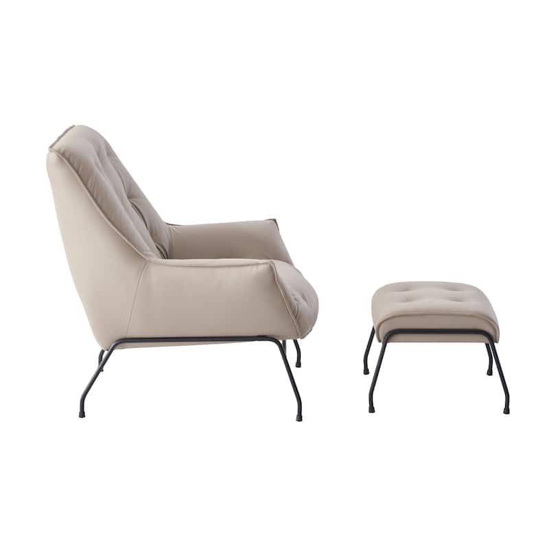Dunnigan Tufted Accent Chair and Ottoman
