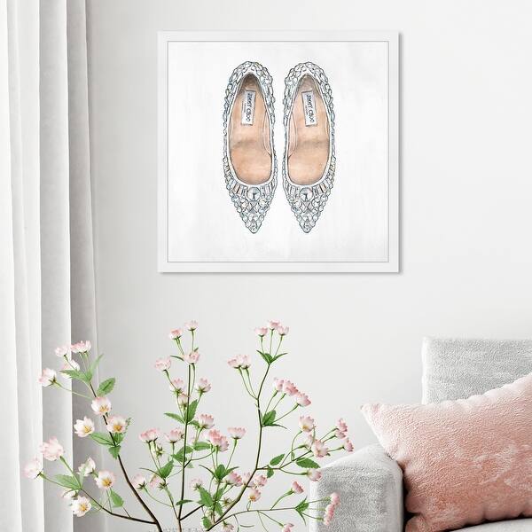 Shop Oliver Gal Make Cinderella Jealous Square Fashion And Glam Wall Art Framed Print Shoes White White Overstock 32194656