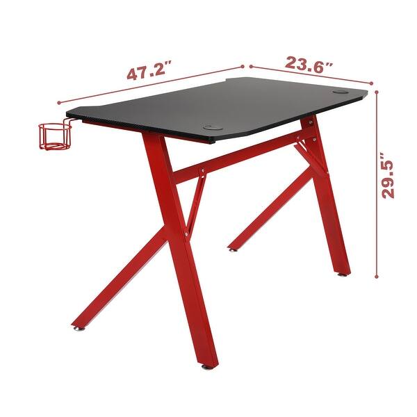 Modern Study Computer Desk with Cup Holder &Headphone Hook,Home Office