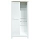 preview thumbnail 5 of 9, Closet with Barn-Style Sliding Door Design, 3-Tier Open Shelves and 2 Drawer, Bedroom Storage Wardrobe with Hanging Rods - N/A