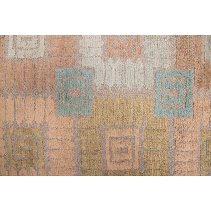 ECARPETGALLERY Hand-knotted Tangier Light Blue, Sky Blue Viscose, Wool Rug - 9'1 x 11'10