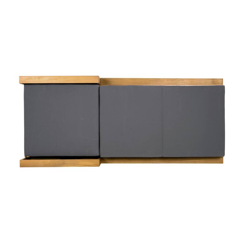 Christopher Knight Home - Modern Outdoor Acacia Wood Tri-Fold Chaise Lounge with Rope Accents & Water-Resistant Foam Headrest