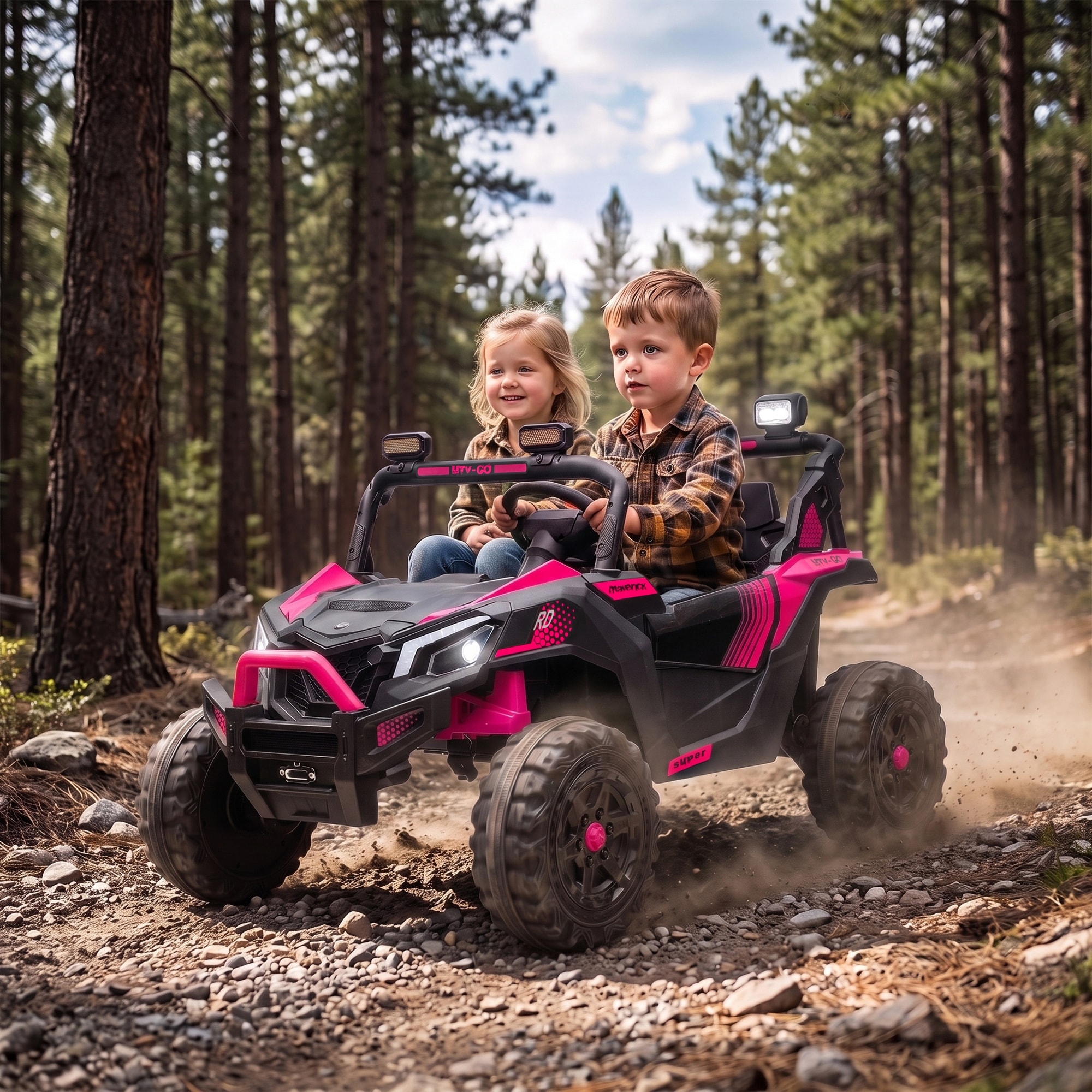 Qaba 24V 2 Seater Ride On Truck Car for Big Kids with Dual 120W Motors ...