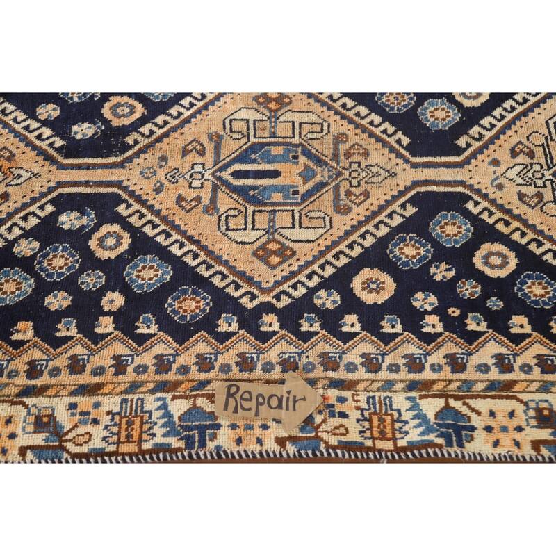 Tribal Qashqai Persian Antique Area Rug Handmade Wool Carpet - 3'6"x 7'9"