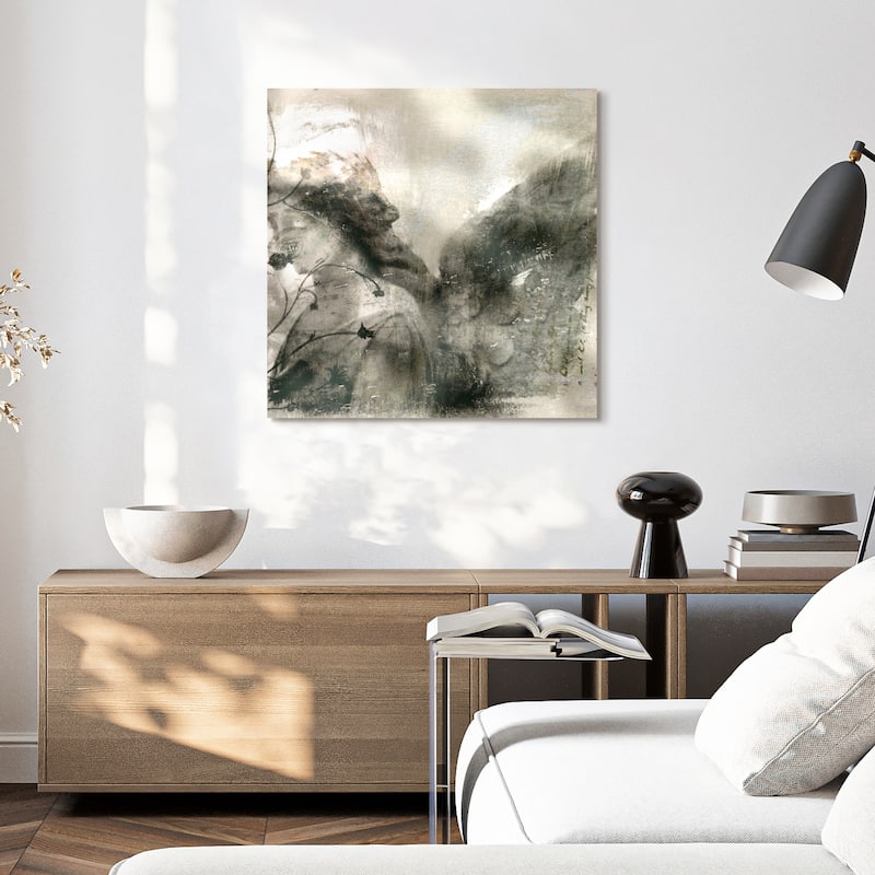 "New Orleans Angel Sculpture" Frameless Free Floating Tempered Glass Panel Graphic Wall Art