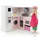 preview thumbnail 7 of 5, Corner Play Kitchen Wooden Toy Set with Sound and Light - 33.5" x 33" x 33.5"(L x W x H)