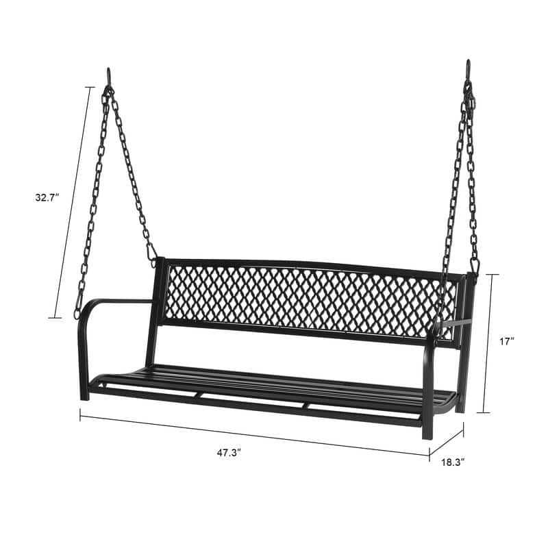 2-person Outdoor Metal Hanging Porch Swing
