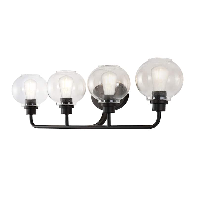 Staunton Iron/Seeded Glass Cottage Rustic LED Vanity Light, by JONATHAN Y