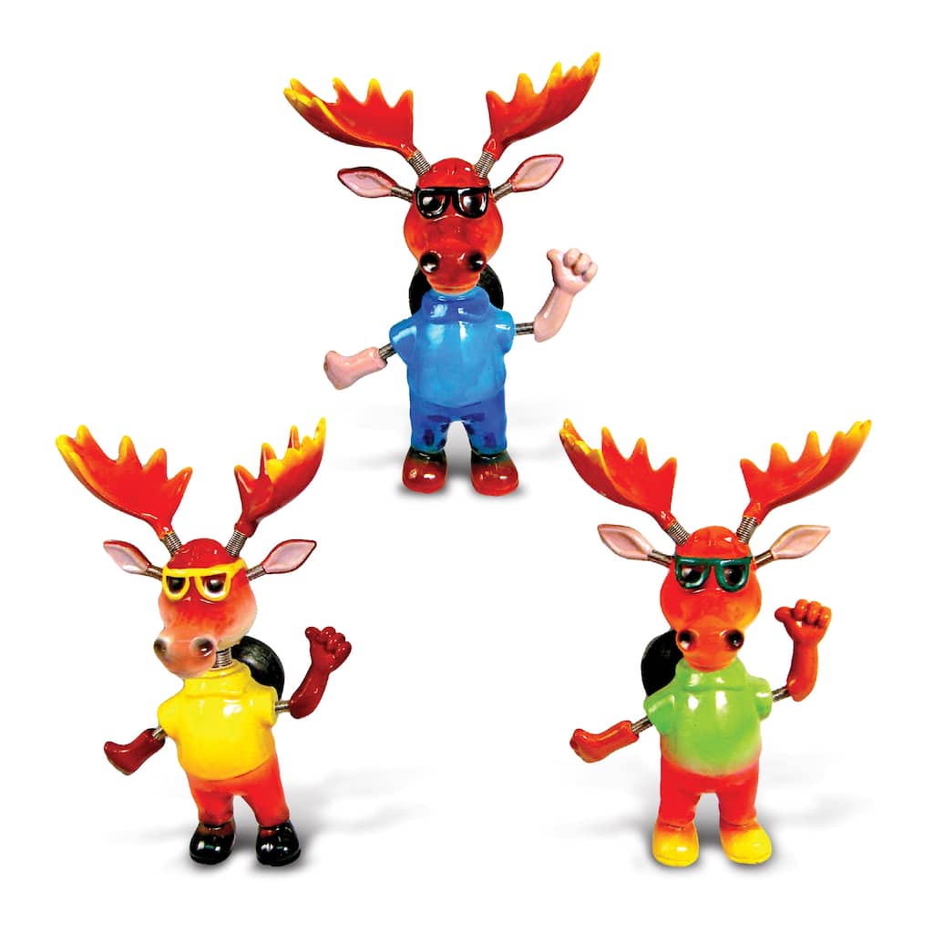 CoTa Global Cool Moose Refrigerator Bobble Magnets Set of 3 - 4 inches long