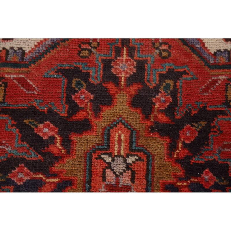 Hand Knotted Oriental 100% Wool Carpet Traditional Medallion Red Heriz Area Rug - 12' 3'' X 8' 4''