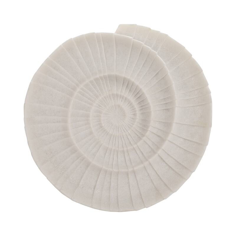 Resin Seashell Texture Decorative Bowl - White, 17 in. - 16" x 16" x 3"