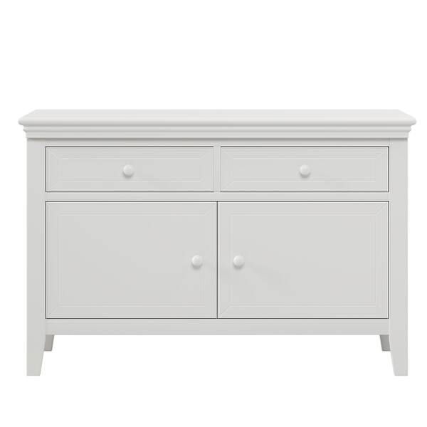 Traditional Concise Style White Solid Wood Dresser with Ample Storage