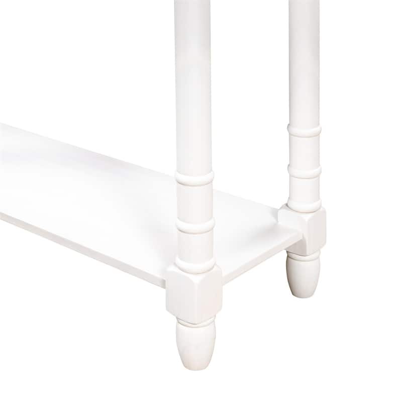 Solid Wooden Console Sofa Table, With 2 Drawers, Bottom Storage Shelves, Easy Assembly, Farmhouse Console Sofa Table