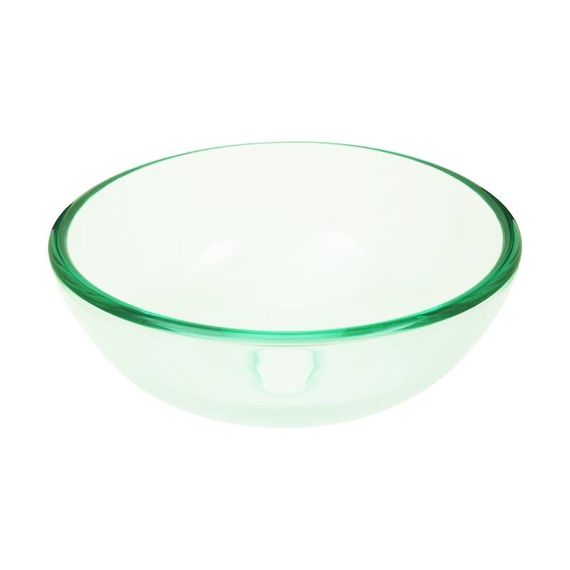 Countertop Vessel Sink 11 5/8 in. Tempered Glass Bathroom Sink with Chrome Sink Drain Renovators Supply