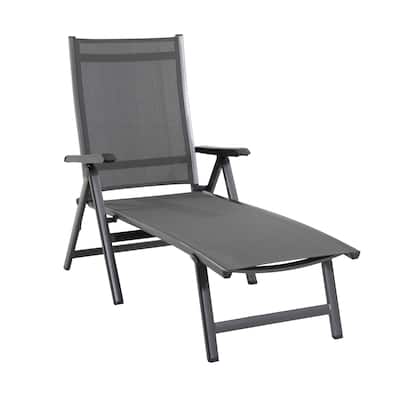 Patio Chaise Lounge Chair - Aluminum Sling Folding - 2 Pack