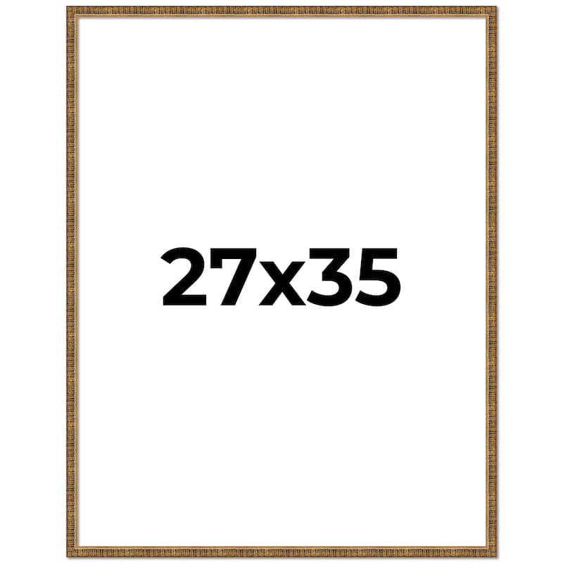 27x35 Frame Black Real Wood Picture Frame Kingsley Gold Distressed Photo Frame with UV Acrylic Foam Board Backing &