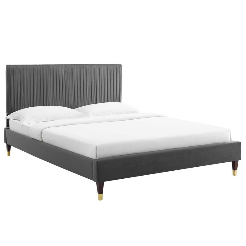 Peyton Performance Velvet Queen Platform Bed