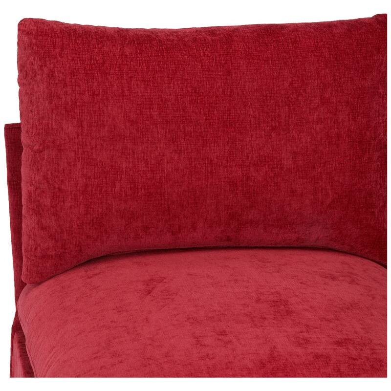 Lucca Chenille Upholstered Single Sofa Chair with Ottoman