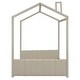 preview thumbnail 3 of 4, Full Size Velvet House Bed with Playhouse Design