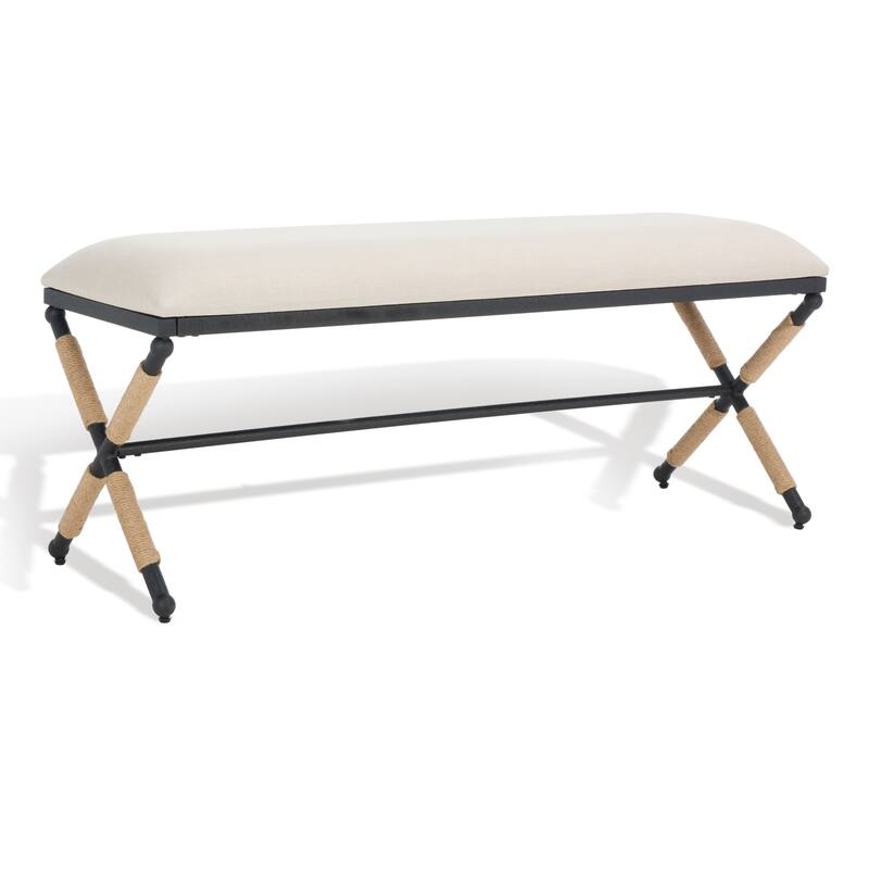 SAFAVIEH Couture Candelaria Hemp Wrapped Bench - 47.8 In W x 16 In D x 20.3 In H - 48Wx16Dx20H