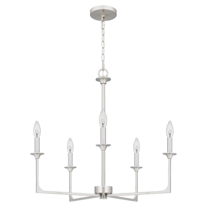 Prescott Five Light Chandelier - Brushed Nickel