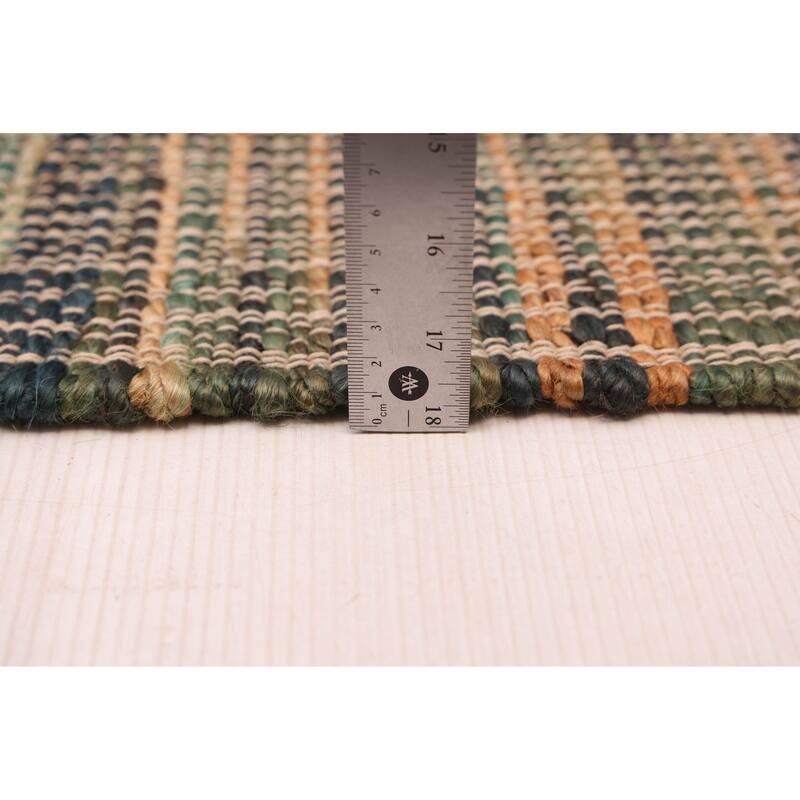 ECARPETGALLERY Flat-Weave Palas Denizli Teal Jute Kilim - 5'4 x 7'5