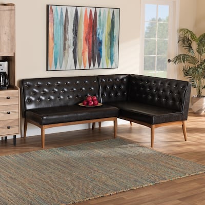 Riordan Mid-Century Modern 2-Piece Dining Nook Banquette Set