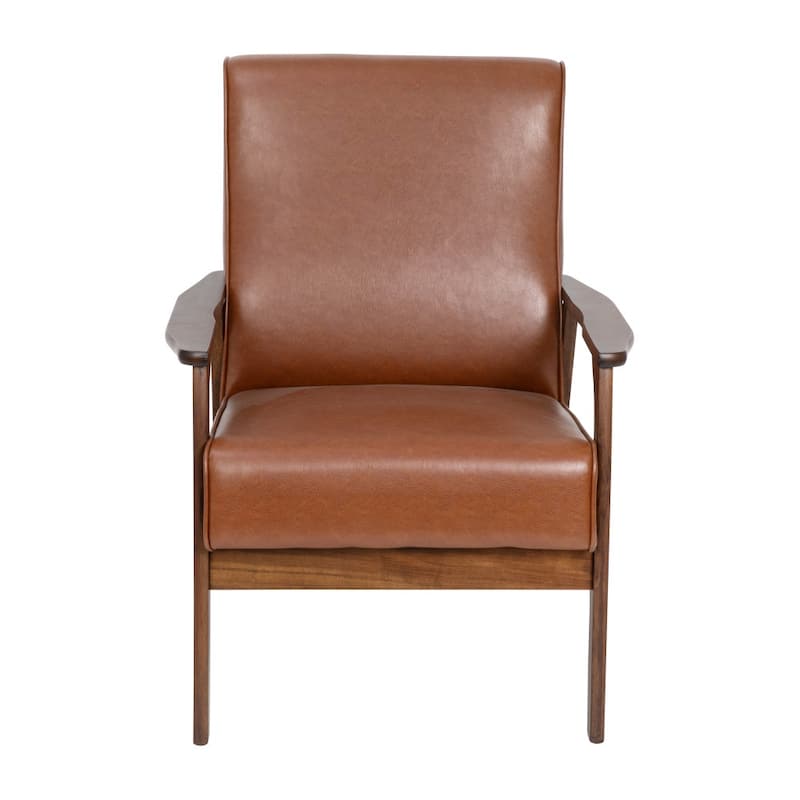 Mid-Century Modern Arm Chair with Wooden Frame and Arms