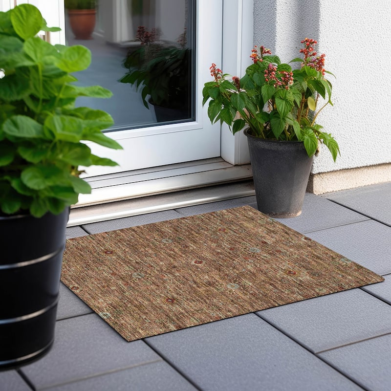 Machine Washable Indoor/ Outdoor Traditional Persian Chantille Rug