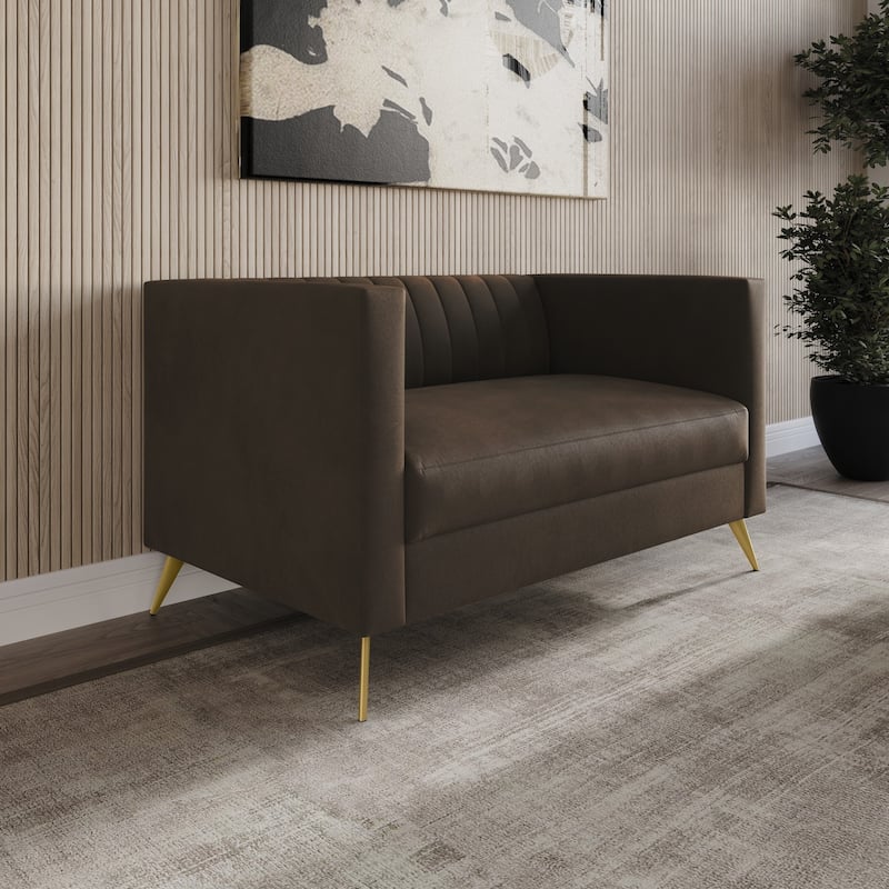 Clayfell Weiss Velvet Square Arm Chair/ Loveseat/ Sofa