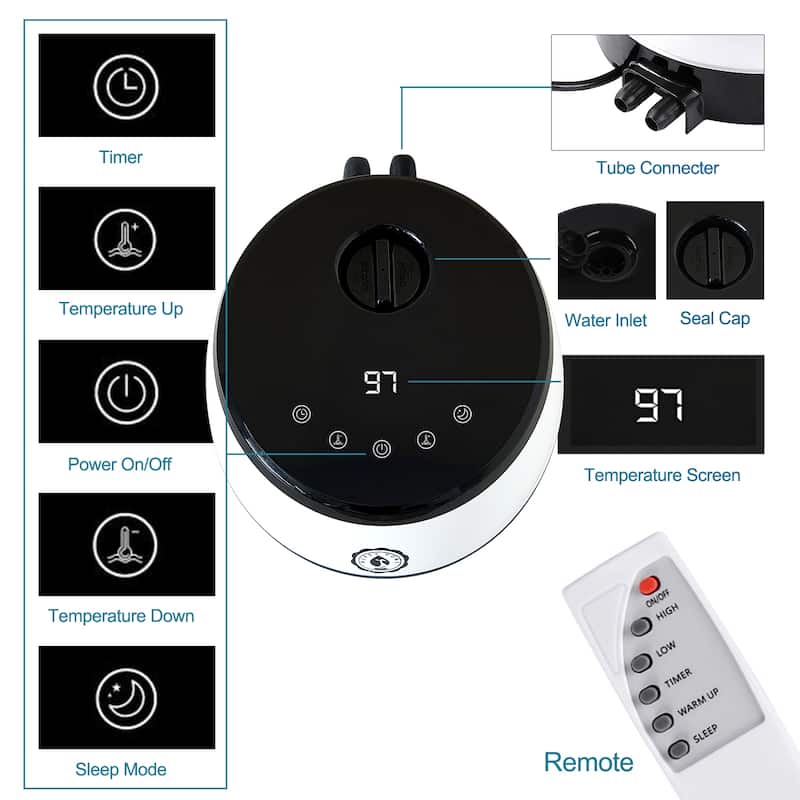 Water Heated Mattress Pad Mattress Underblanket with Wireless Remote Control