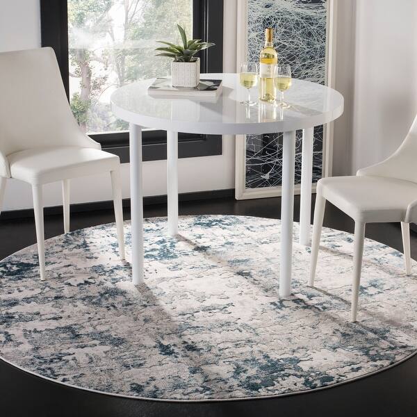 slide 2 of 26, SAFAVIEH Vogue Minica Modern Abstract Rug 6'7" Round - Beige/Turquoise - Round